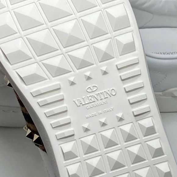 NIB Valentino Garavani Rockstud Untitled Leather & Haircalf Sneaker - Picture 11 of 13